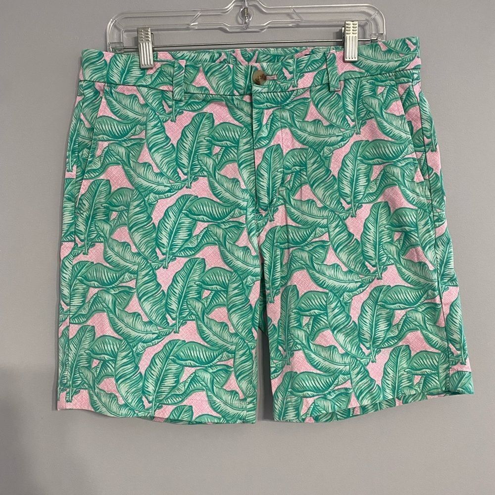 Vineyard Vines Stretch Banana Leaf Print Breaker Shorts Men Size 33